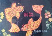 Water Colour Painting - Fenghsui Lucky Fishes - Water Colour